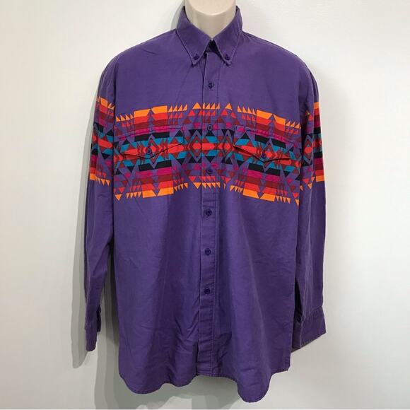 Roper Other - Vintage Roper Mens Large Button Down Shirt Ikat Tribal Southwestern Cowboy Print